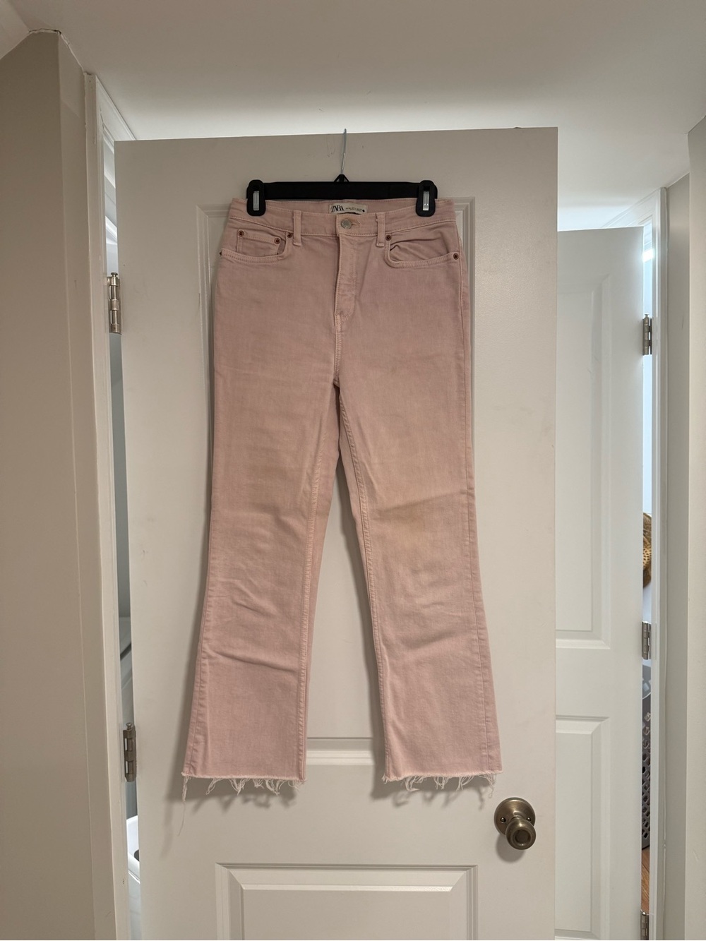 Zara Flare Z1975 pink jeans with high waist